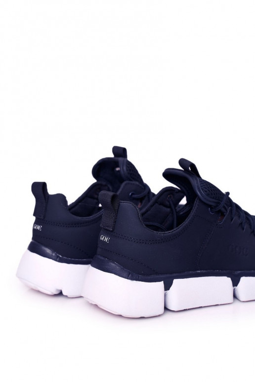 Chaussures baskets de sport bleu foncé pour hommes