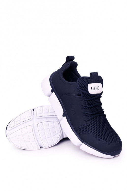 Chaussures baskets de sport bleu foncé pour hommes