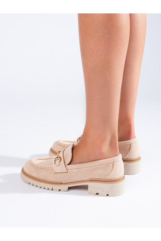 Mocassins en daim beige Shelovet