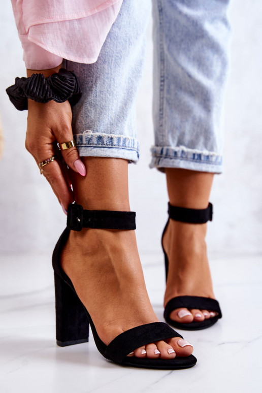 Chaussures à talons en daim noir Jacqueline