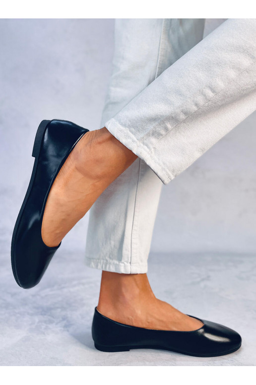 Ballerines avec semelle intérieure en cuir de couleur noir TOVA BLACK