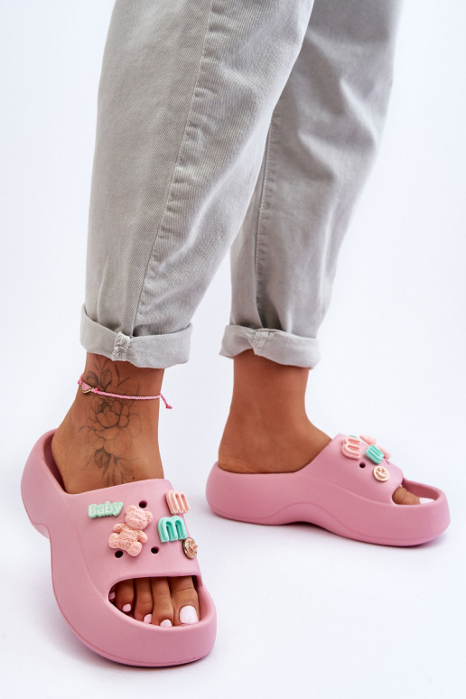 Chaussons Lorie rose clair avec de... Chaussons Lorie rose clair avec de...