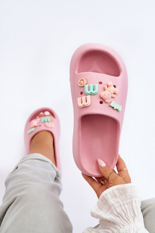 Chaussons Lorie rose clair avec de... Chaussons Lorie rose clair avec de...