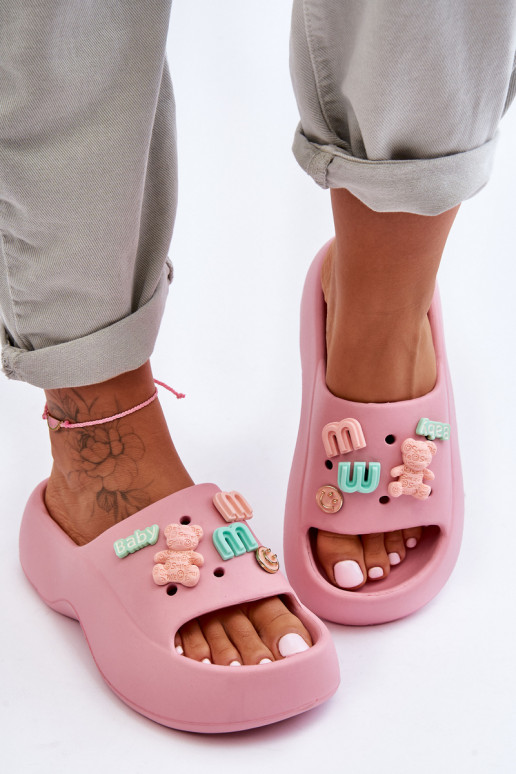 Chaussons Lorie rose clair avec de... Chaussons Lorie rose clair avec de...