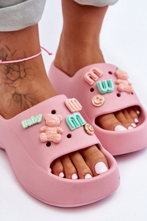 Chaussons Lorie rose clair avec de... Chaussons Lorie rose clair avec de...