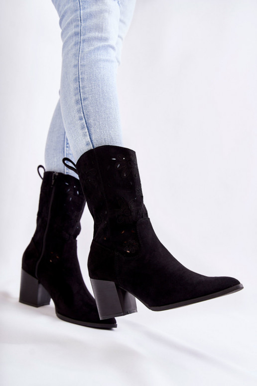bottes cowboy en daim noir Ariane bottes cowboy en daim noir Ariane