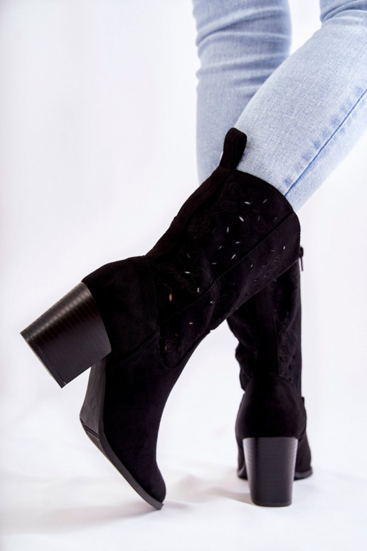 bottes cowboy en daim noir Ariane bottes cowboy en daim noir Ariane