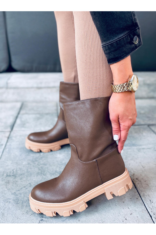 Boots femme marron JOWITA VERT