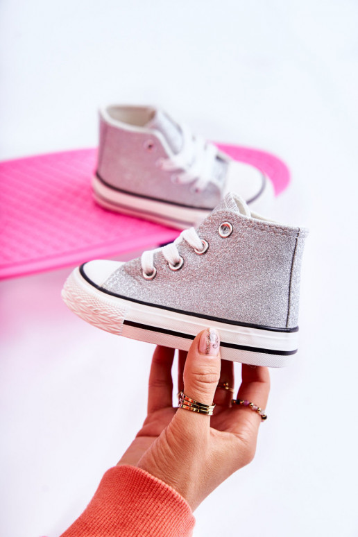 Baskets en cuir argenté Catrina Baskets en cuir argenté Catrina