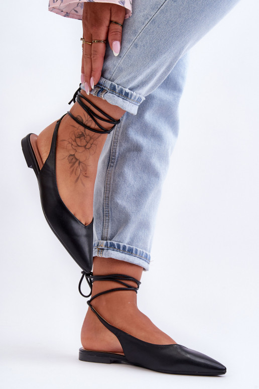 Ballerines à rubans noires Lilly Ann