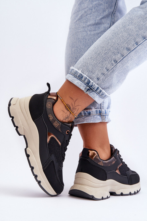 chaussures de sport à lacets de couleur noire Escape