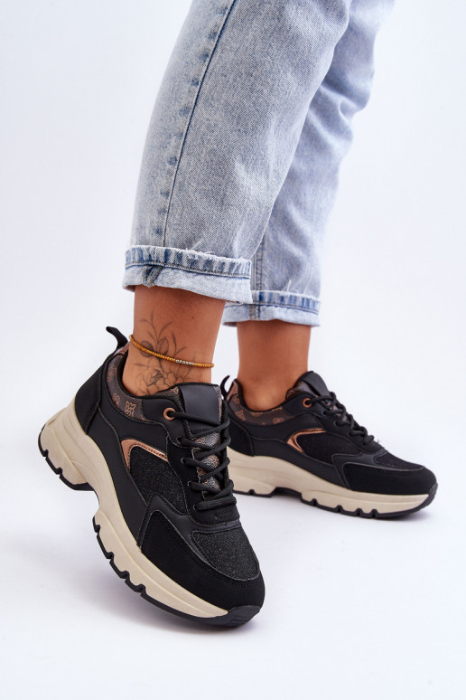 chaussures de sport à lacets de couleur noire Escape