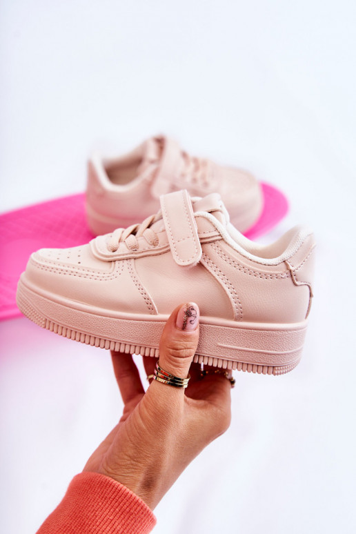Chaussures de sport pour enfants à fermetures adhésives de couleur rose Elike