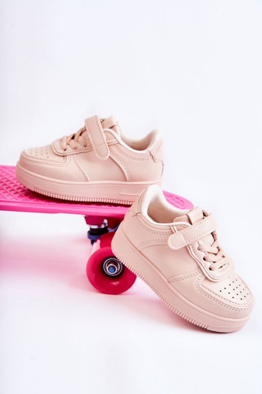 Chaussures de sport pour enfants à fermetures adhésives de couleur rose Elike