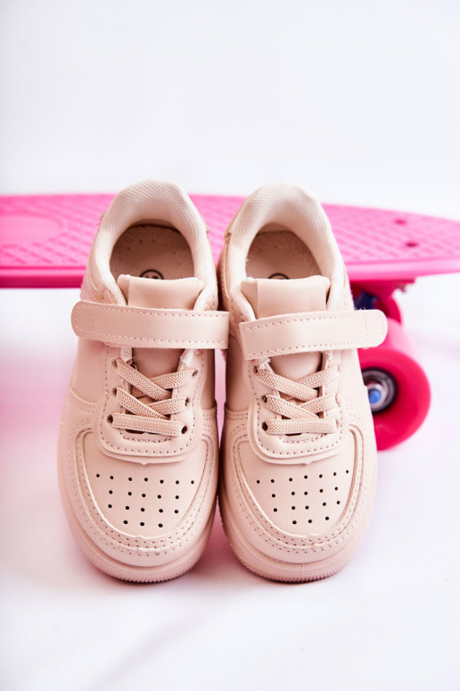 Chaussures de sport pour enfants à fermetures adhésives de couleur rose Elike