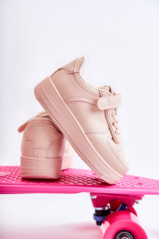 Chaussures de sport pour enfants à fermetures adhésives de couleur rose Elike