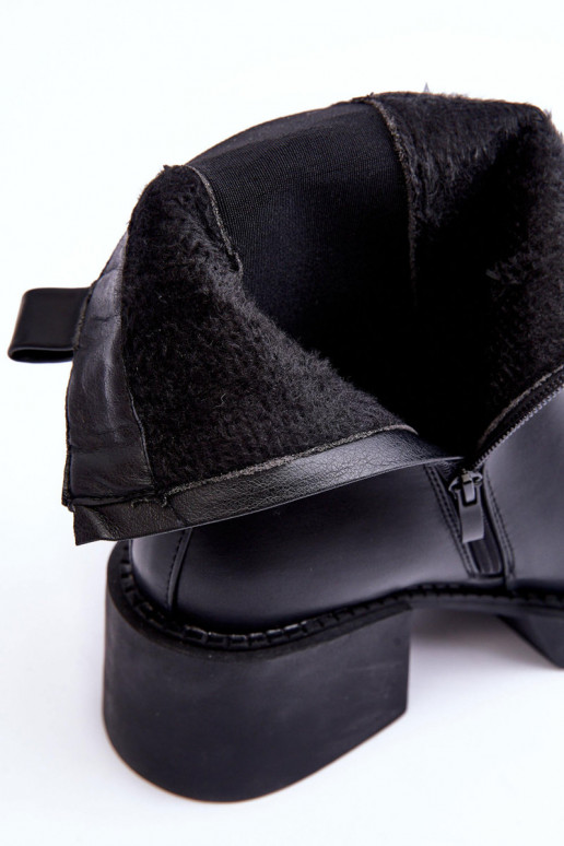 bottes élégantes à talon large en...