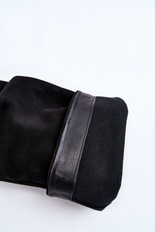 Bottes hauteur genou en daim noir Bottes hauteur genou en daim noir