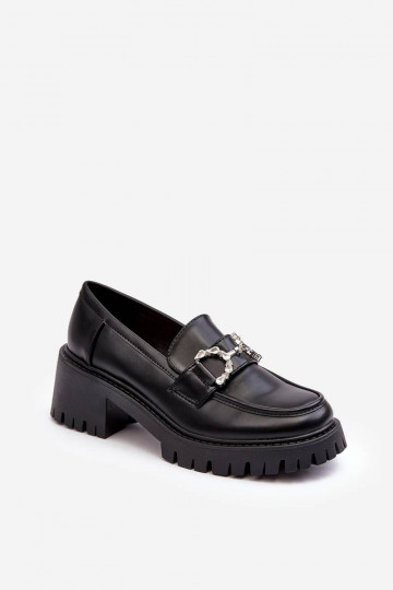 Mocassins à talon large en...