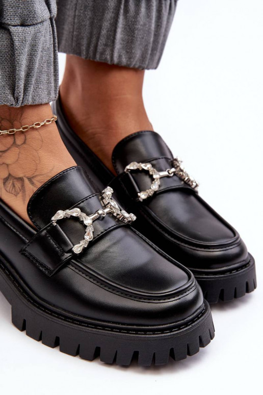 Mocassins à talon large en noir Lemmitty