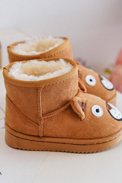 Bottes d'hiver chaudes pour enfants de couleur marron Vavena