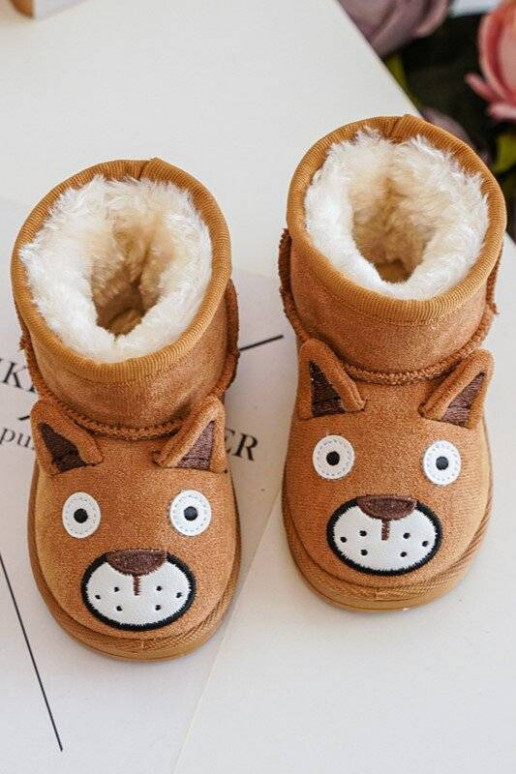 Bottes d'hiver chaudes pour enfants de couleur marron Vavena