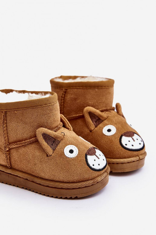 Bottes d'hiver chaudes pour enfants de couleur marron Vavena