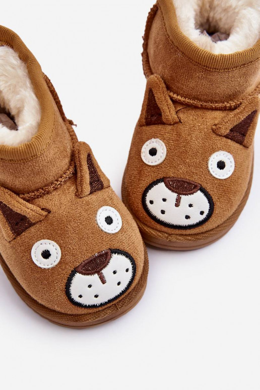 Bottes d'hiver chaudes pour enfants de couleur marron Vavena