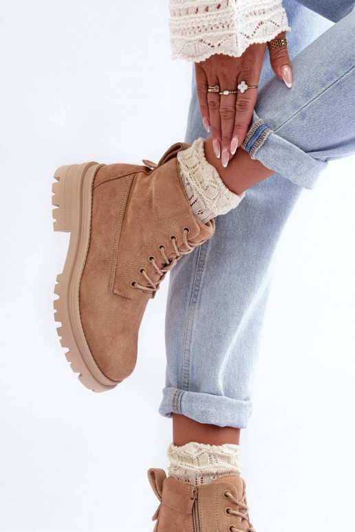bottes chauffantes en daim beige Alden