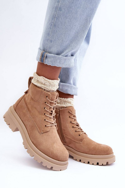 bottes chauffantes en daim beige Alden