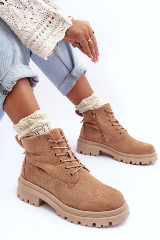 bottes chauffantes en daim beige Alden