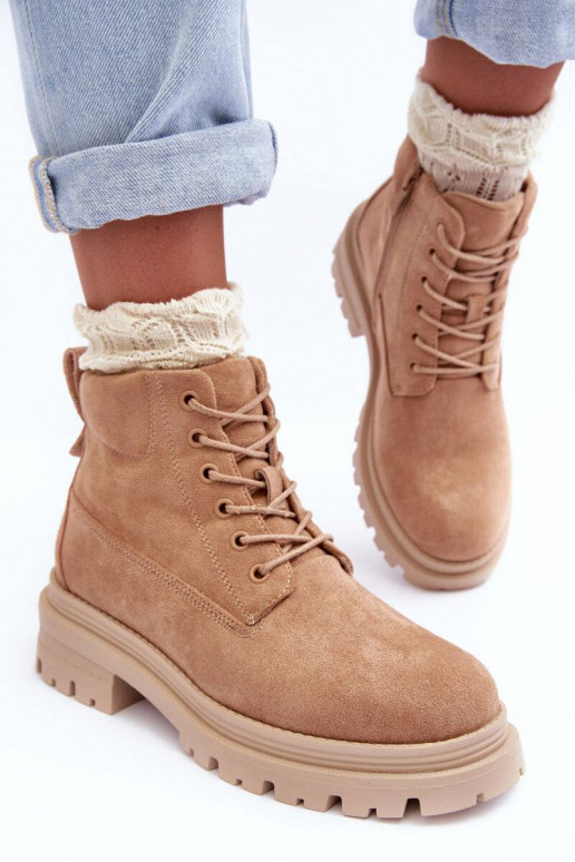 bottes chauffantes en daim beige Alden