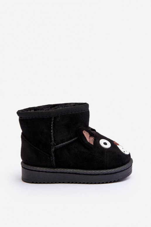 Bottes d'hiver chaudes pour enfants de couleur noire Vavena
