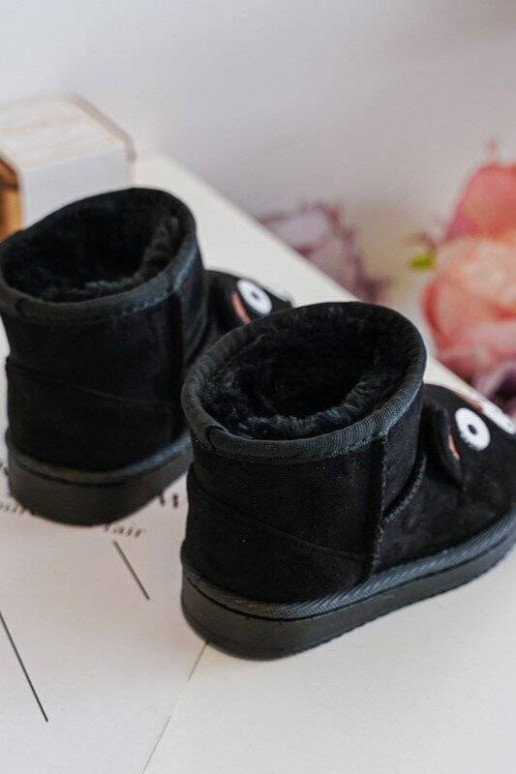 Bottes d'hiver chaudes pour enfants de couleur noire Vavena