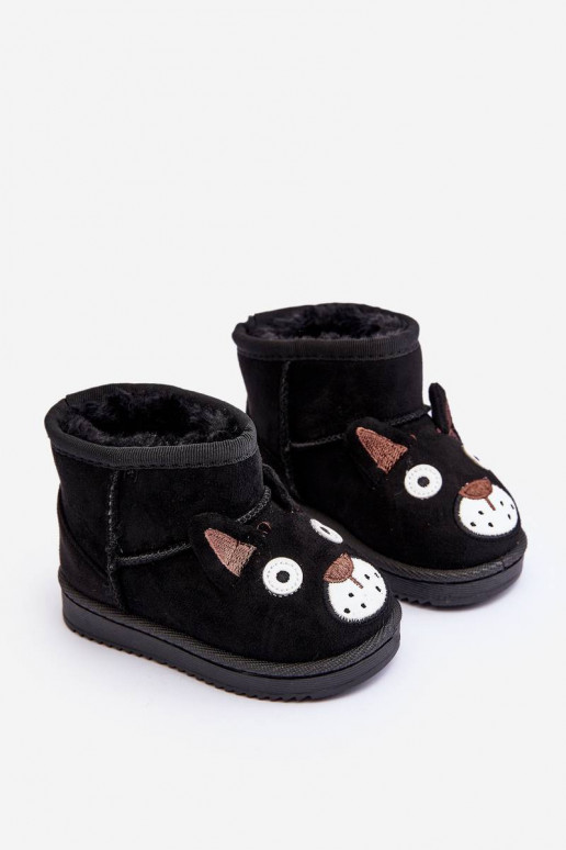 Bottes d'hiver chaudes pour enfants de couleur noire Vavena