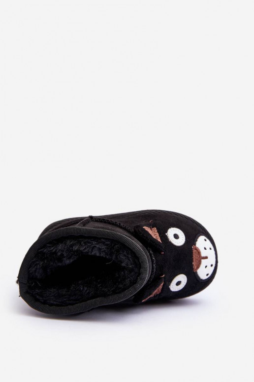 Bottes d'hiver chaudes pour enfants de couleur noire Vavena