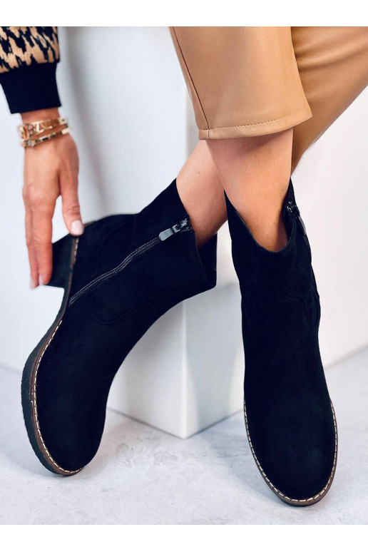 Chaussures à talon en caoutchouc de couleur noire LINZI BLACK