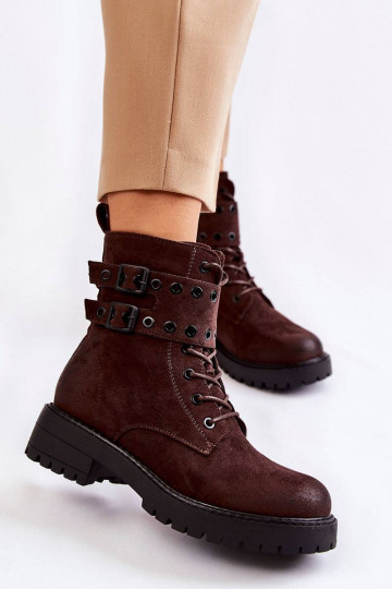 Bottines en daim de couleur...