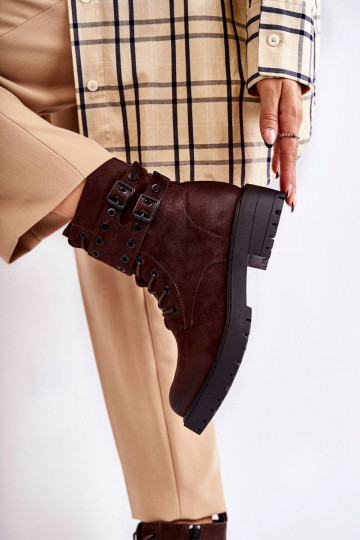 Bottines en daim de couleur marron Silvor 2