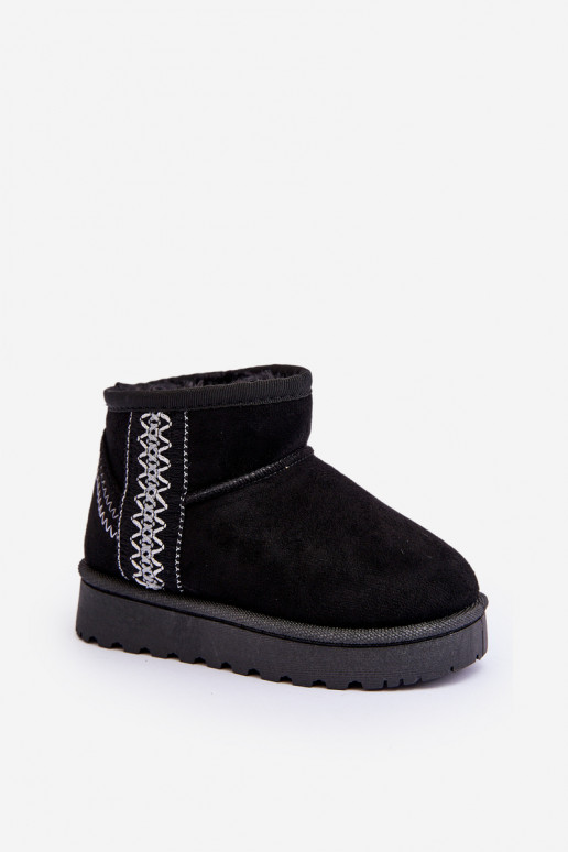 Bottes de neige pour enfants réchauffées de couleur noire Leonora
