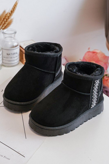 Bottes de neige pour enfants réchauffées de couleur noire Leonora 2