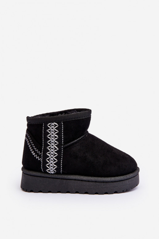 Bottes de neige pour enfants réchauffées de couleur noire Leonora