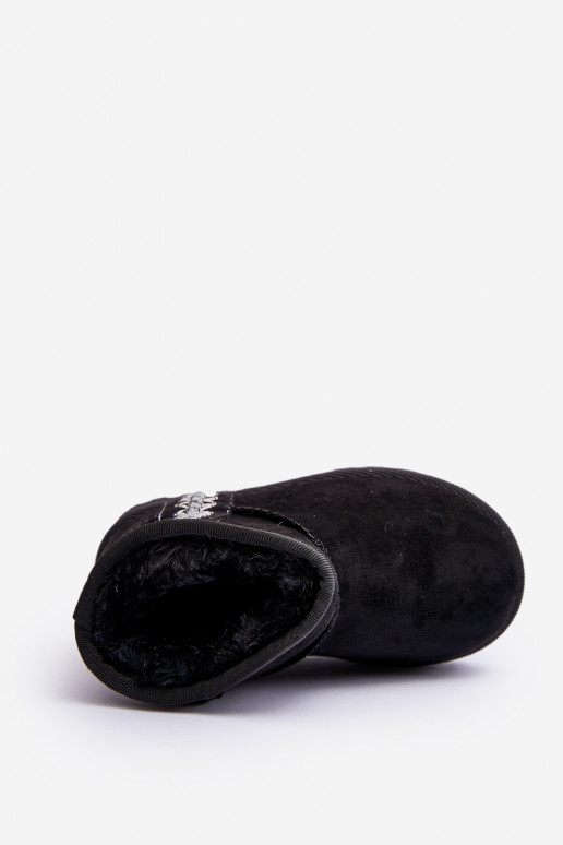 Bottes de neige pour enfants réchauffées de couleur noire Leonora