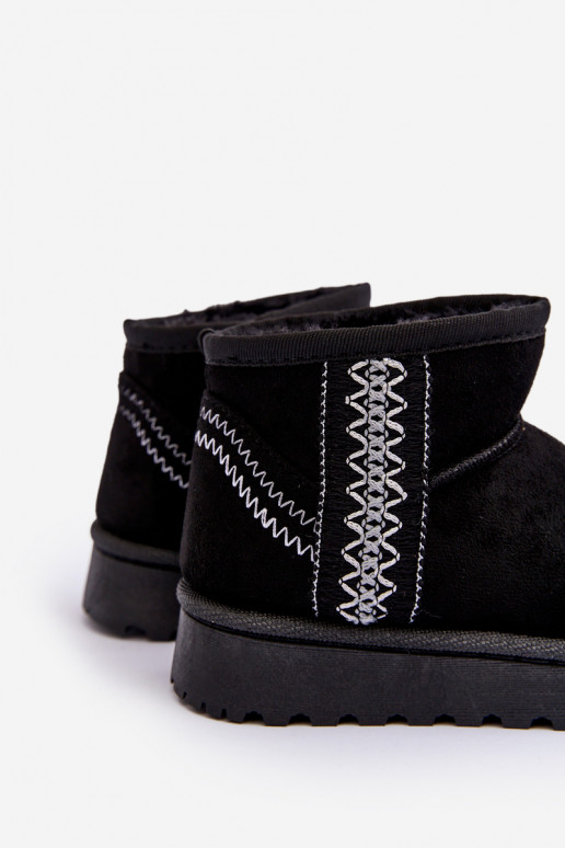 Bottes de neige pour enfants réchauffées de couleur noire Leonora