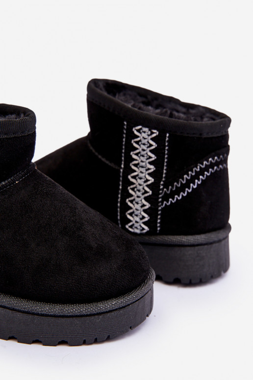 Bottes de neige pour enfants réchauffées de couleur noire Leonora