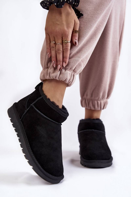 Shelie - Bottines de neige en daim - Noir