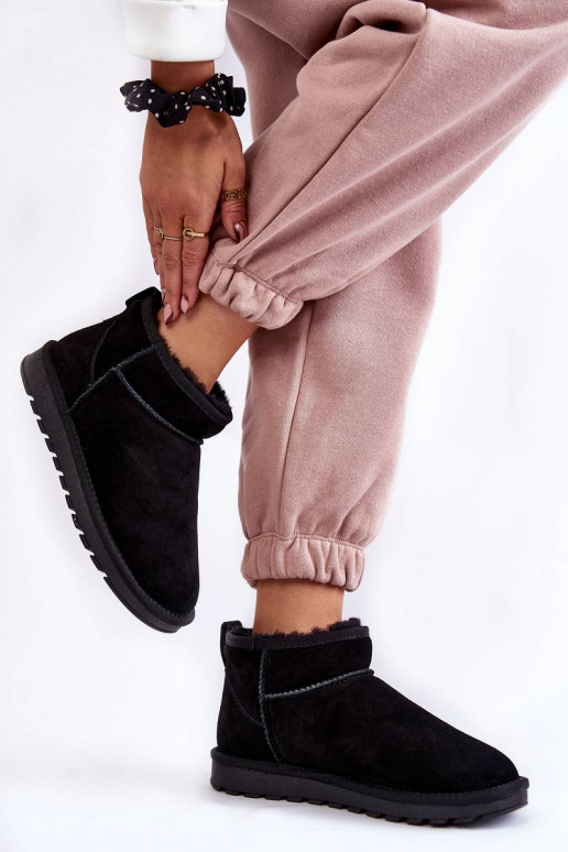 Shelie - Bottines de neige en daim - Noir