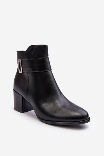 Bottines à talons hauts de couleur noire Starines