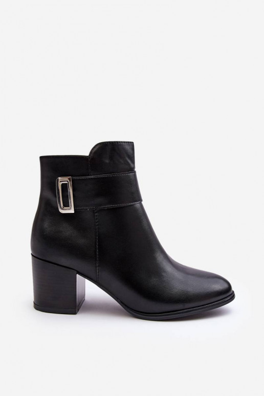 Bottines à talons hauts de couleur noire Starines