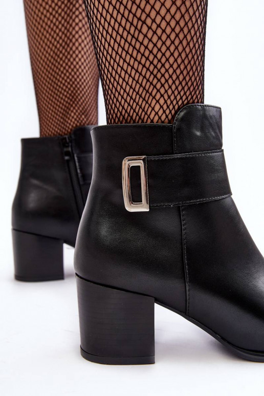 Bottines à talons hauts de couleur noire Starines
